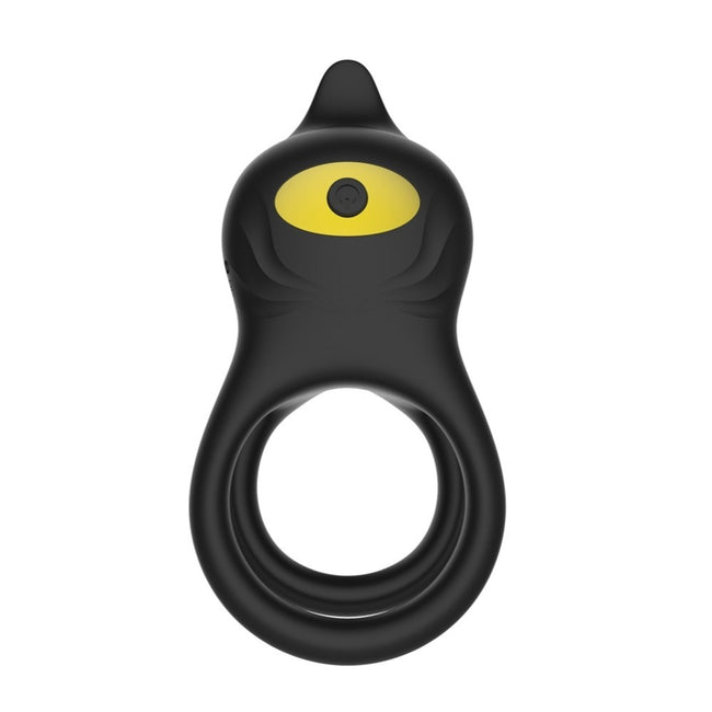 B-Series Magic Double Vibrating Ring wibrujący pierścień na penisa z pilotem Black
