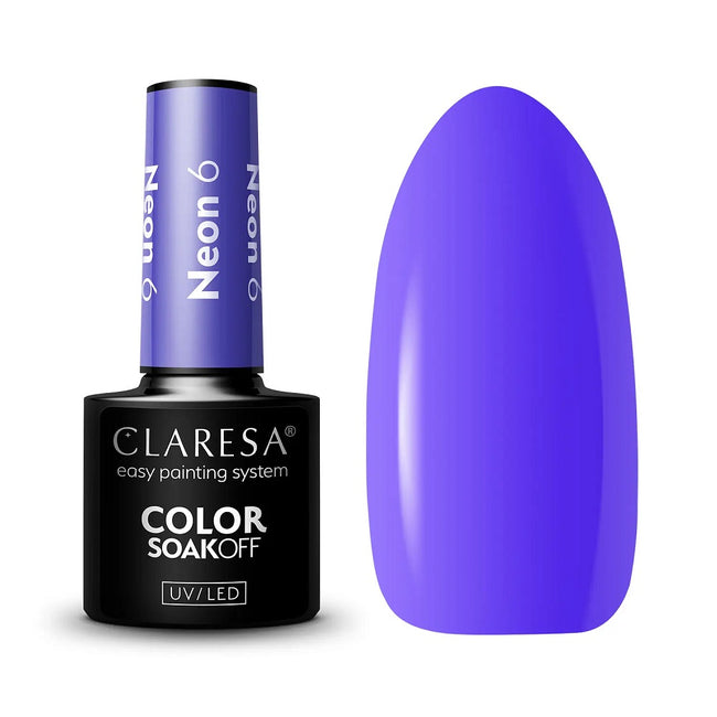 Claresa Color Soak Off UV/LED Neon lakier hybrydowy 5g