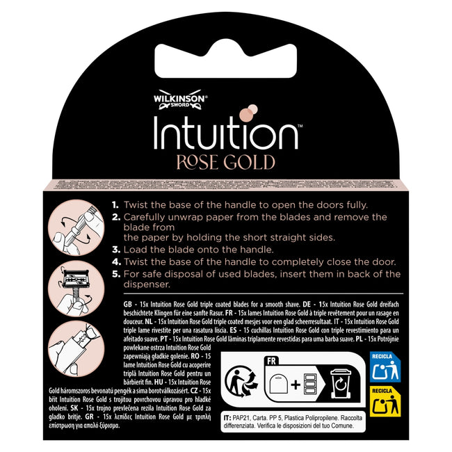 Wilkinson Intuition Rose Gold potrójnie powlekane ostrza 15szt