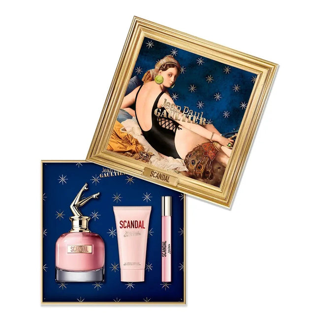 Jean Paul Gaultier Scandal zestaw woda perfumowana spray 80ml + balsam do ciała 75ml + woda perfumowana spray 10ml