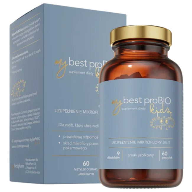 MyBestPharm MyBestProBIO Kids suplement diety o smaku jabłkowym 60 pastylek