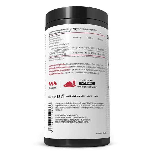 Skill Nutrition Magnesium Malate suplement diety 90 kapsułek