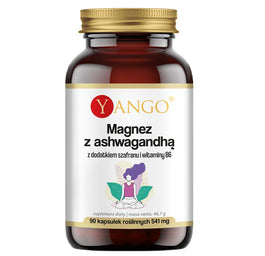 Yango Magnez z ashwagandhą z dodatkiem szafranu i witaminy B6 suplement diety 90 kapsułek