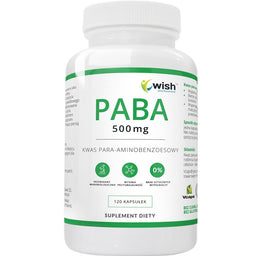 WISH Pharmaceutical PABA 500mg suplement diety 120 kapsułek