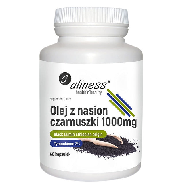 Aliness Olej z nasion czarnuszki 2% 1000mg suplement diety 60 kapsułek