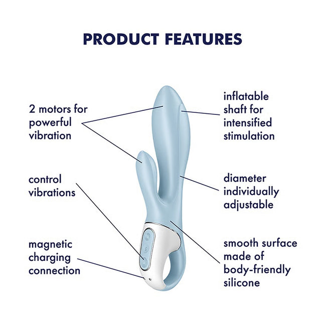 Satisfyer Air Pump Bunny 1 wibrator z funkcją pompowania Blue