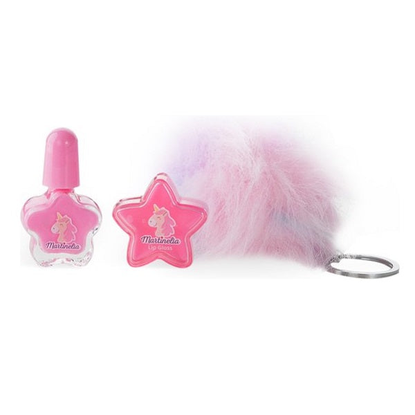 Martinelia Little Unicorn Key Chain Set zestaw lakier do paznokci + błyszczyk do ust + breloczek