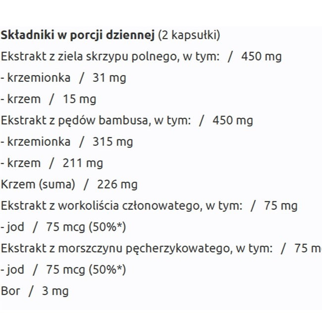 Doctor Life Krzem Jod Bor suplement diety 60 kapsułek