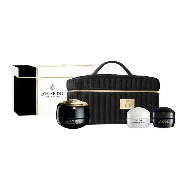 Shiseido Beauty Longevity Ritual For Eyes zestaw krem do okolic oczu i ust 17ml + krem na dzień 15ml + krem do twarzy 15ml + kosmetyczka