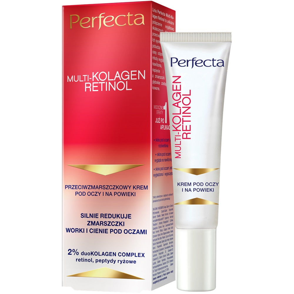 Крем для кожи вокруг глаз и век Perfecta Multi-Kolagen Retinol против морщин, с ретинолом, 15 мл