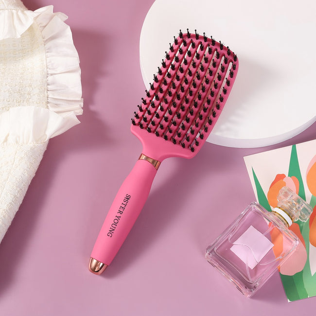 Sister Young Ovia Hair Brush szczotka do włosów z włosiem dzika Fuchsia