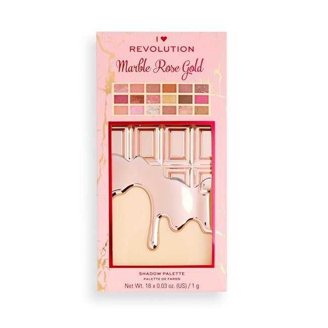 Makeup Revolution I Heart Revolution Chocolate Eyeshadow Palette paleta cieni do powiek Marble Rose Gold 18g