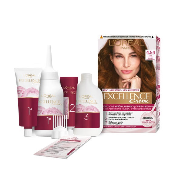 L'Oreal Paris Excellence Creme farba do włosów 4.54 Brąz Mahoniowo-Miedziany