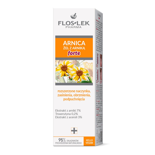 Floslek Arnica żel z arniką forte na rozszerzone naczynka zasinienia obrzmienia i podpuchnięcia 50ml