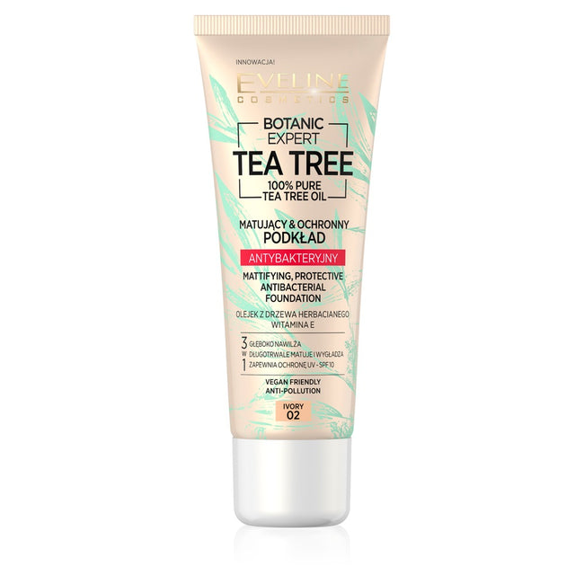Eveline Cosmetics Botanic Expert Tea Tree Foundation matujący ochronny podkład antybakteryjny
