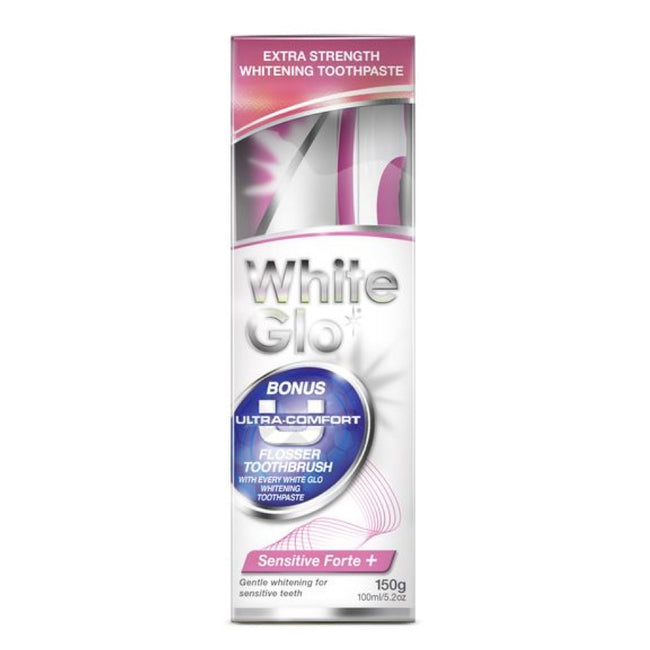 White Glo Sensitive Forte+ wybielająca pasta do wrażliwych zębów 100ml + szczoteczka do zębów