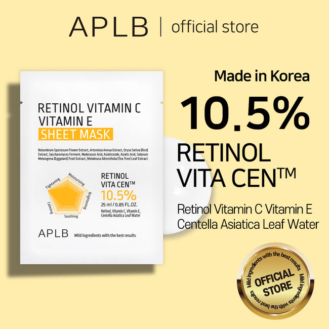 APLB Retinol Vitamin C Vitamin E Sheet Mask rozświetlająca maska w płachcie 25ml