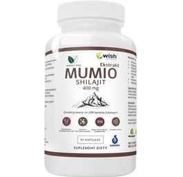 WISH Pharmaceutical Mumio Shilajt 400mg suplement diety 90 kapsułek