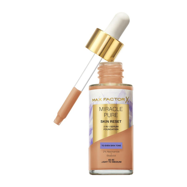 Max Factor Miracle Pure 2w1 Skin Reset pielęgnujący podkład z serum o wegańskiej formule