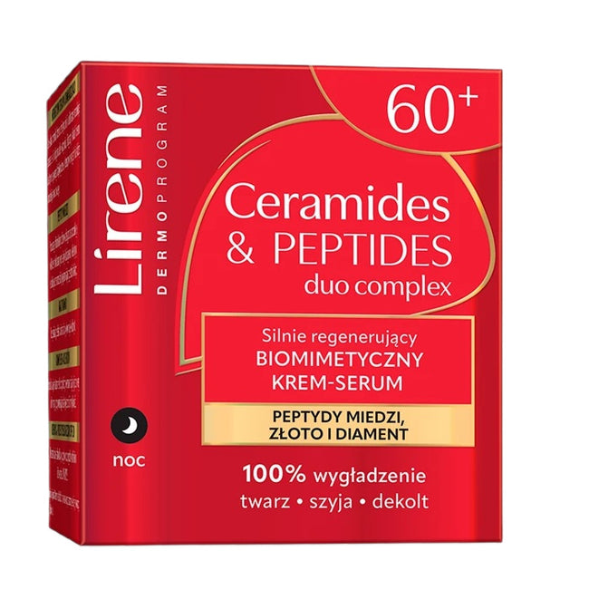 Lirene Ceramides & Peptides silnie regenerujący biomimetyczny krem-serum na noc 60+ 50ml