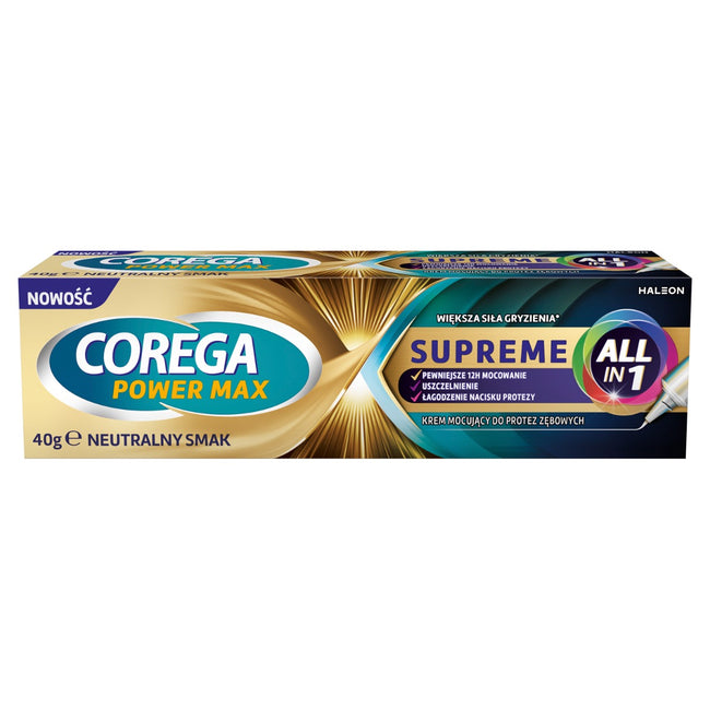 Corega Power Max Supreme All in 1 krem mocujący do protez zębowych 40g