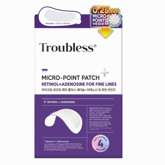 Troubless Micro-Point Patch Retinol+Adenosine For Fine Lines plastry na drobne zmarszczki na noc 4szt