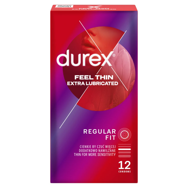 Durex Feel Thin Extra Lubricated prezerwatywy ultracienkie 12szt