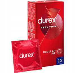 Durex Feel Thin cienkie prezerwatywy lateksowe 12szt