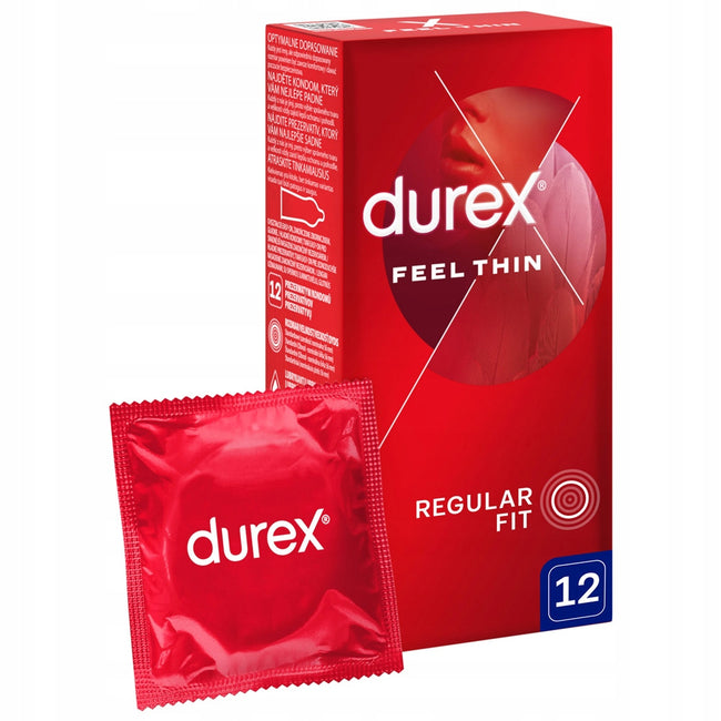 Durex Feel Thin cienkie prezerwatywy lateksowe 12szt