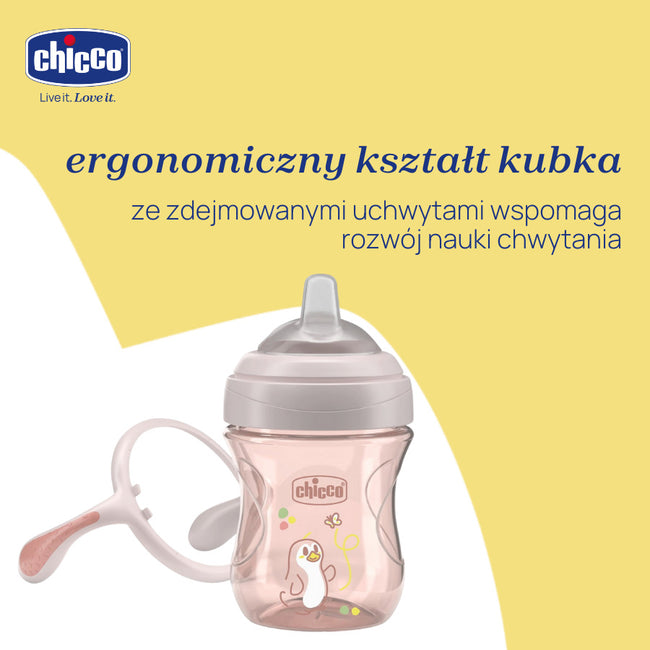 Chicco Transition Cup pierwszy kubek treningowy z miękkim ustnikiem 4m+ Beż 200ml