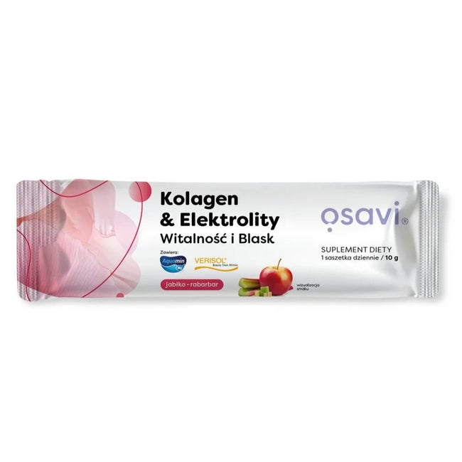 Osavi Kolagen & Elektrolity Witalność i Blask suplement diety Jabłko & Rabarbar 10g