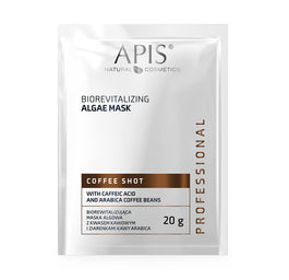 APIS Coffee Shot biorewitalizująca maska algowa z kwasem kawowym i ziarenkami kawy arabica 20g