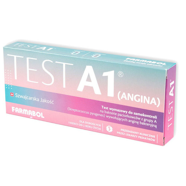 Farmabol Test A1 (angina) test do samokontroli na bakterie paciorkowców z grupy A 1szt