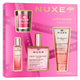 Nuxe Happy In Pink zestaw suchy olejek regenerujący 100ml + żel pod prysznic 100ml + perfumy 15ml + świeca zapachowa 60g