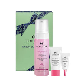 Collistar Unbox Your Beauty zestaw łagodzący mus oczyszczający do twarzy 180ml + krem głęboko nawilżający 25ml + hydro-żel pod oczy 5ml