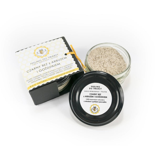 Miodowa Mydlarnia Peeling do twarzy czarny bez z arbuzem i goździkiem 25g