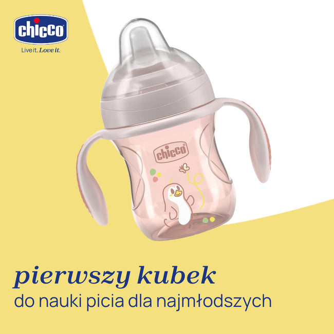Chicco Transition Cup pierwszy kubek treningowy z miękkim ustnikiem 4m+ Beż 200ml