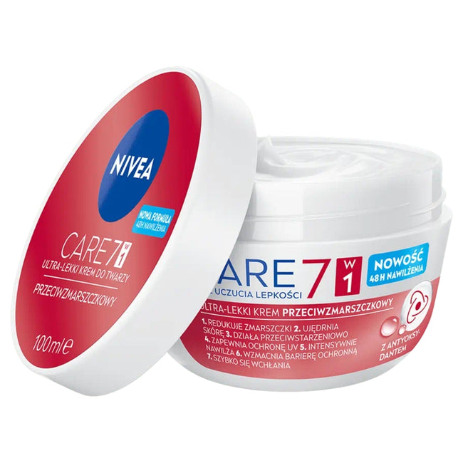 Nivea Care 7w1 przeciwzmarszczkowy lekki krem do twarzy 100ml