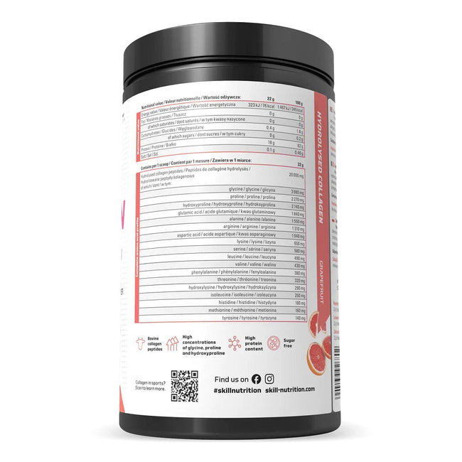 Skill Nutrition Hydrolysed Collagen Type I & III suplement diety w proszku Grapefruit 660g