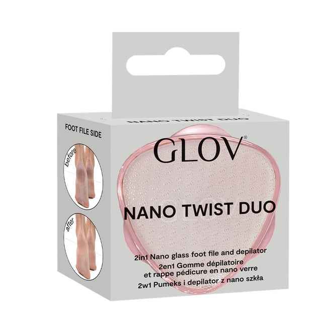 Glov Nano Twist Duo 2w1 pumeks i depilator z nano szkła Pink
