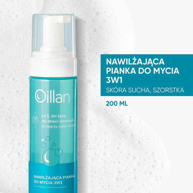 Oillan Nawilżająca pianka do mycia 3w1 200ml