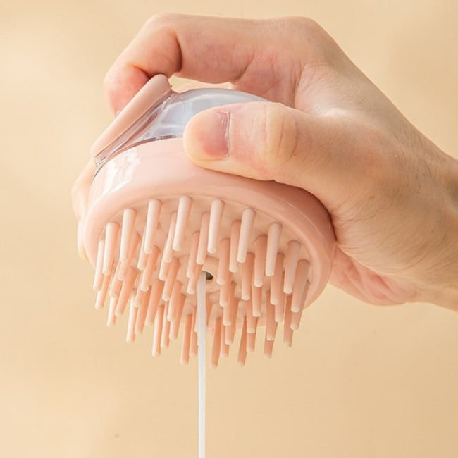 Ecarla Masażer do skóry głowy aplikator wcierek i maseczek do włosów Różowy