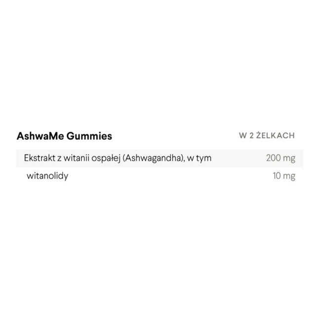 HealthLabs AshwaMe Gummies ashwagandha w żelkach wspierająca odporność na stres suplement diety 60szt