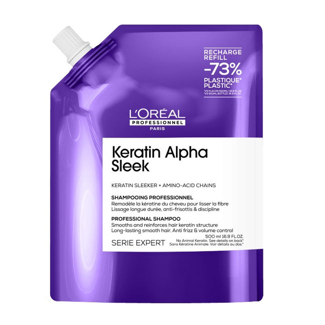 L'Oreal Professionnel Serie Expert Keratin Alpha Sleek szampon wygładzający refill 500ml