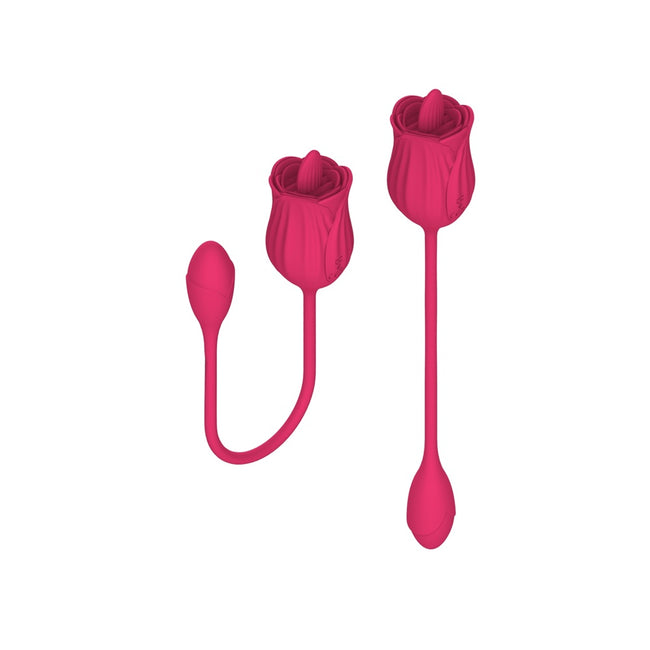 B-Series Magic Licking Massager With Vibrating Egg stymulator z języczkiem i wibrującym jajkiem Pink