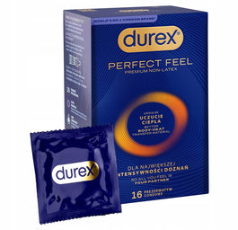 Durex Perfect Feel prezerwatywy unikalne uczucie ciepła 16szt