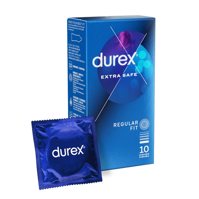 Durex Extra Safe prezerwatywy grubsze nawilżane 10szt