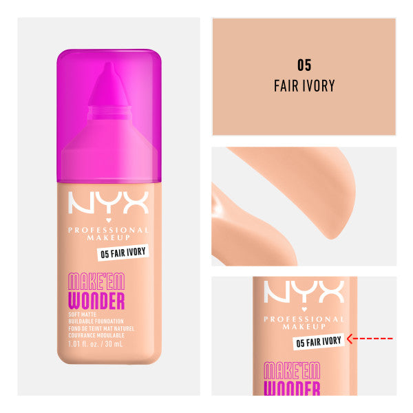 NYX Professional MakeUp Make'Em Wonder podkład do twarzy z długotrwałym kryciem