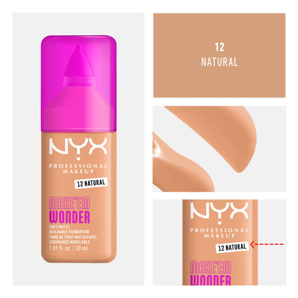 NYX Professional MakeUp Make'Em Wonder podkład do twarzy z długotrwałym kryciem 30ml