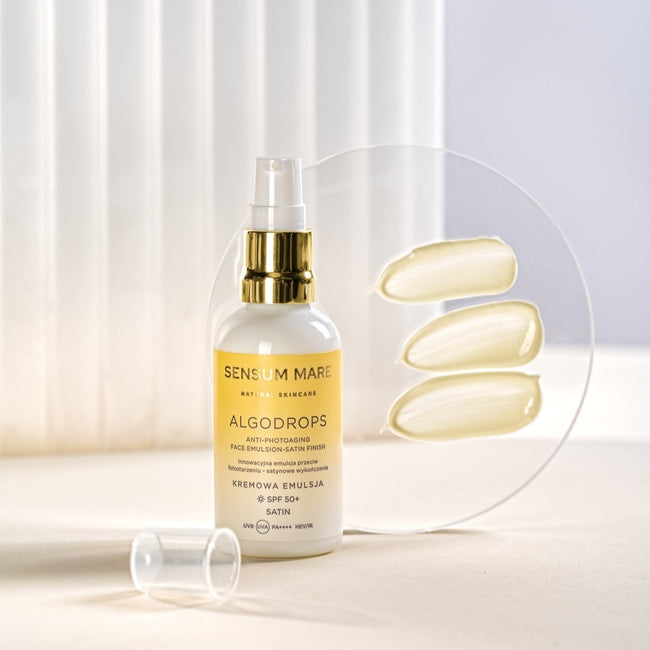 Sensum Mare Algodrops innowacyjna kremowa emulsja ochronna przeciw fotostarzeniu SPF 50+ UVB UVA PA++++ HEV/IR 50ml